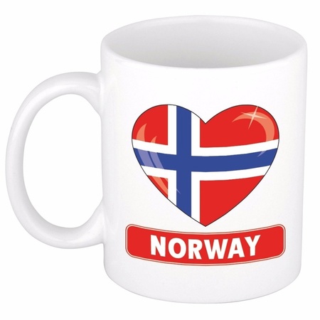 Hartje vlag Noorwegen mok / beker 300 ml