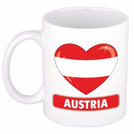 Hartje vlag Oostenrijk mok / beker 300 ml
