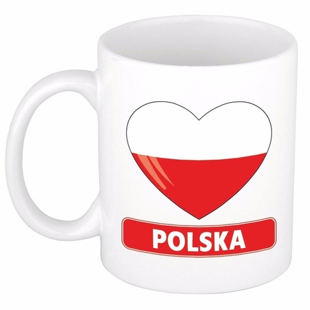 Heart flag Poland mug 300 ml