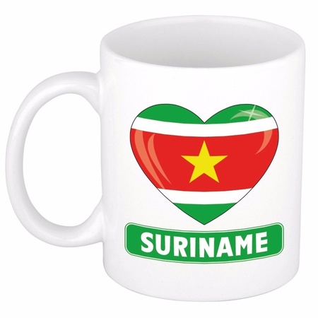 Hartje vlag Suriname mok / beker 300 ml