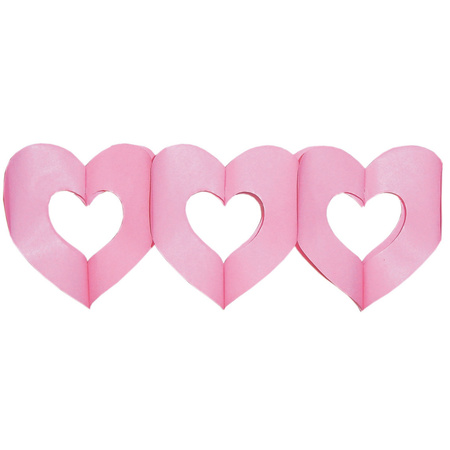  Pink paper harts guirlande 3 meters