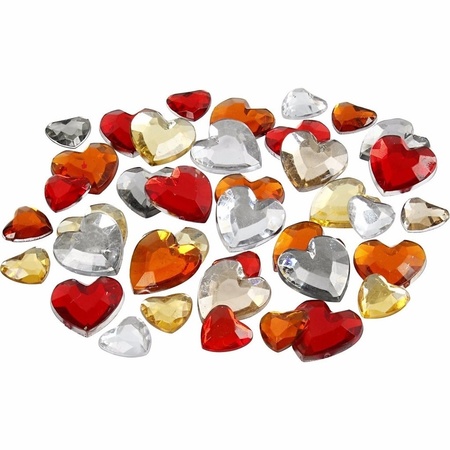 Hearts rhinestones red mix 360 pieces