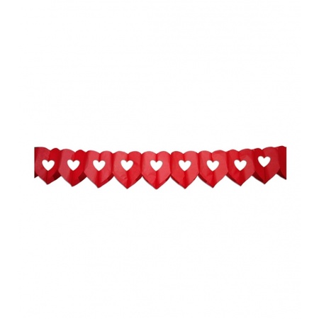 Red hearts theme party garlands 6 meters