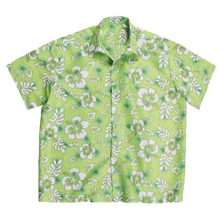 Toppers - Hawaii blouse groen met witte bloemen