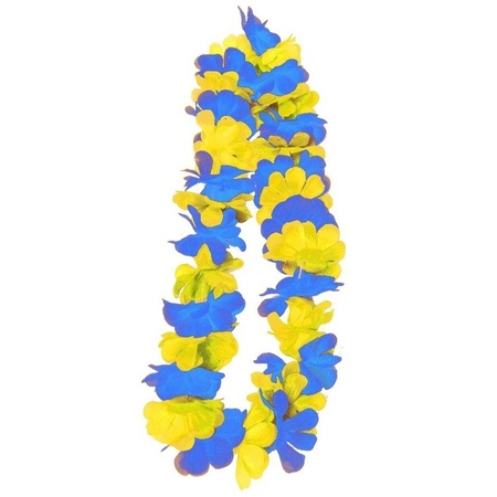 Toppers - Hawaii krans/slinger blauw met geel
