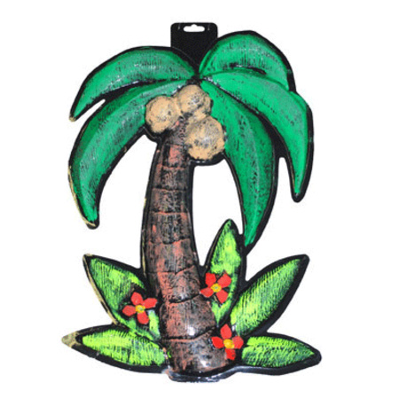 Hawaii wanddecoratie palmboom 50 cm van plastic