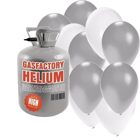 Helium tank with 30 wedding balloons
