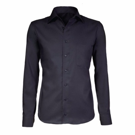 Black mens blouse with long sleeves