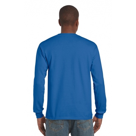 Heren t-shirt lange mouw kobalt blauw