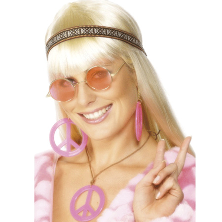 Hippie Sixties verkleed sieraden peace set