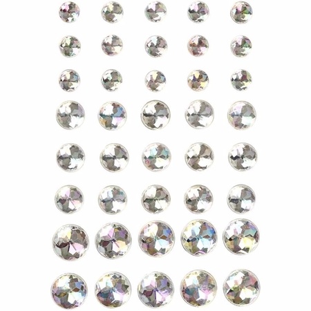 Hobby kristal zilveren plaksteentjes 40 stuks