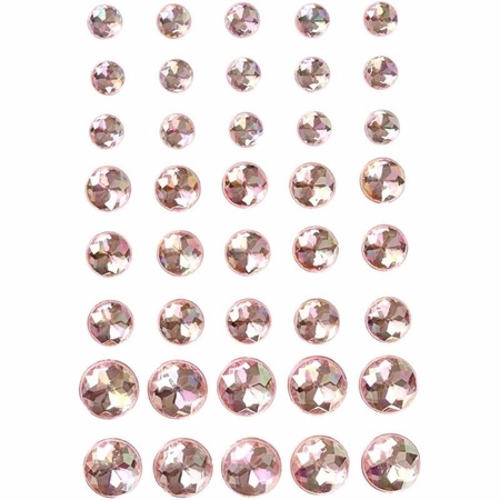 Hobby pink adhesive pearls 40 pcs