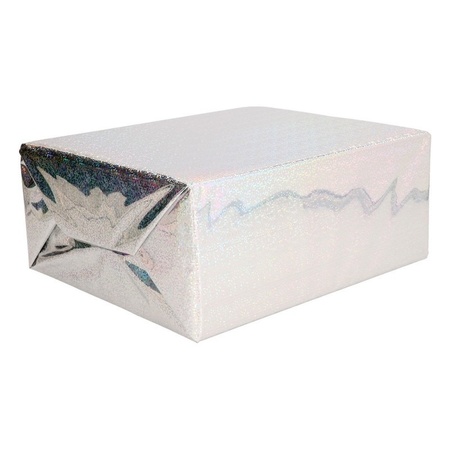 Holografisch inpakpapier /kadopapier paars metallic 70 x 150 cm