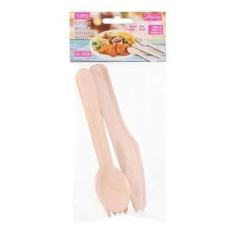 Wooden cutlery set 12 pieces