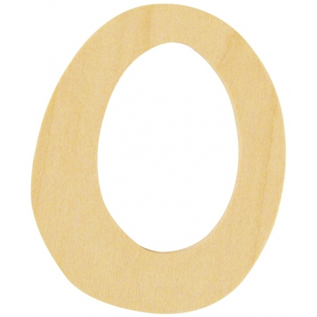 Wooden number 0 of 6 cm