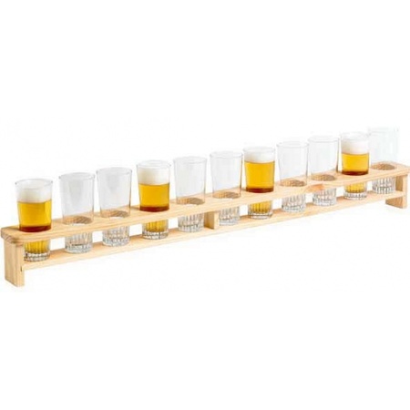 Wooden beer tray meter 11 glasses