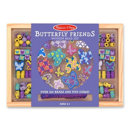 Wooden bead set butterfly friends
