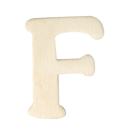 Wooden letter F 4 cm