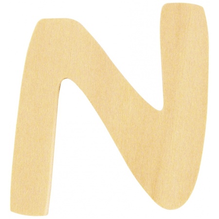 Wooden letter N 6 cm