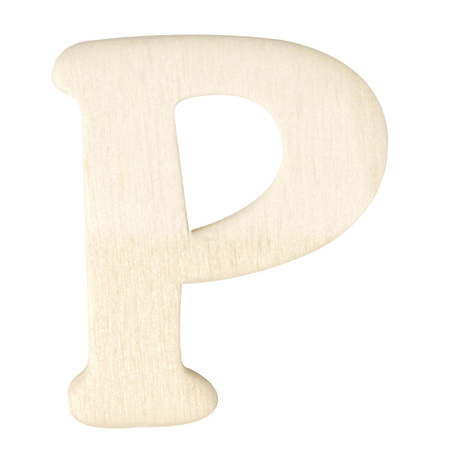 Houten letter P 4 cm