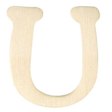 Wooden letter U 4 cm