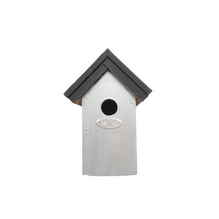 Houten vogelhuisje/nestkastje 22 cm - zwart/zilvergrijs Dhz schilderen pakket