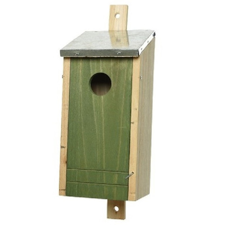Woorden nesting bird house with dark green front 19 cm