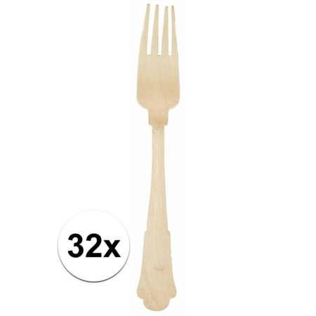 Wooden forks 32 pieces