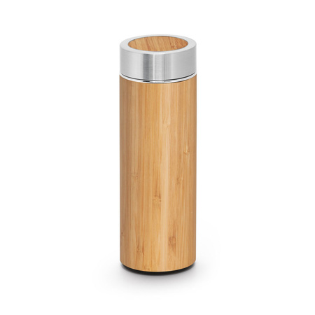 Vacuum thermos flask 430 ml bamboo wood with tea strainer