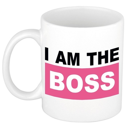 I am the boss mok / beker roze 300 ml
