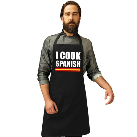 I cook Spanish apron black 