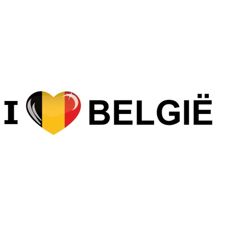I Love Belgie vlag sticker 19.6 cm