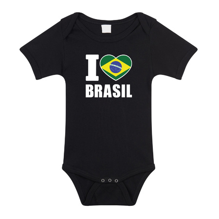 I love Brasil baby rompertje zwart Brazilie jongen/meisje