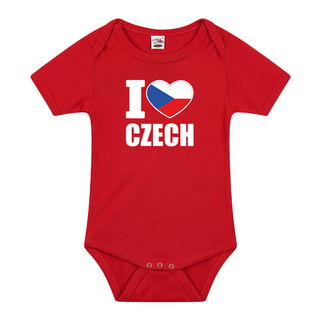 I love Czech baby rompertje rood Tsjechie jongen/meisje