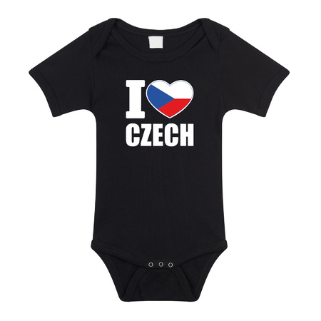I love Czech baby rompertje zwart Tsjechie jongen/meisje