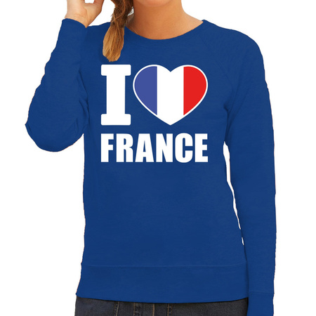 I love France sweater / trui blauw voor dames
