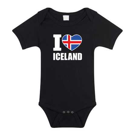 I love Iceland baby rompertje zwart IJsland jongen/meisje