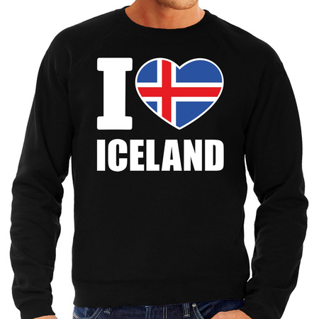 I love Iceland fan sweater black for men