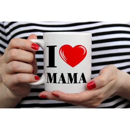 I Love Mama mug with shiny heart 300 ml