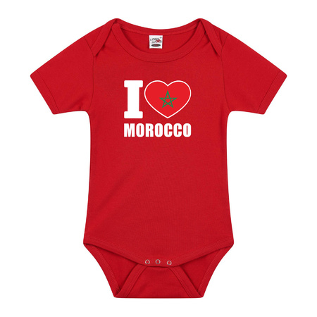 I love Morocco baby rompertje rood Marokko jongen/meisje