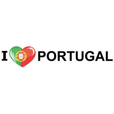 I Love Portugal vlaggen thema sticker 19 x 4 cm