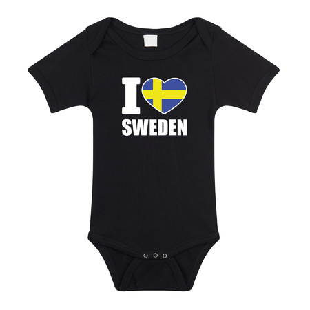 I love Sweden romper black baby boy/girl