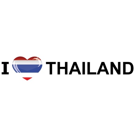 I Love Thailand vlaggen thema sticker 19 x 4 cm