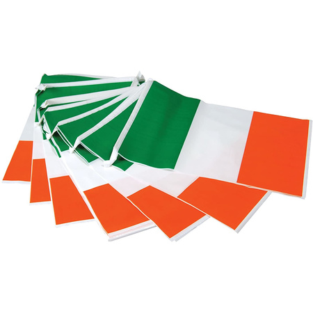 Ierse/Ierland vlaggenlijn/vlaggetjes van 7 meter plastic