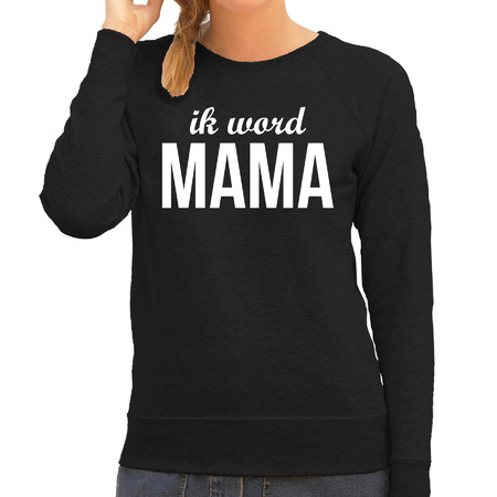 Ik word mama sweater / trui zwart voor dames - Cadeau aanstaande moeder/ zwanger