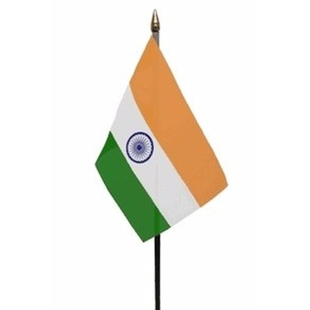 India mini flag on pole 10 x 15 cm