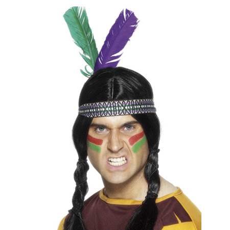 Indianen verkleed hoofdband met veren