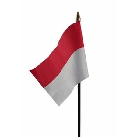 Indonesia mini flag on pole 10 x 15 cm