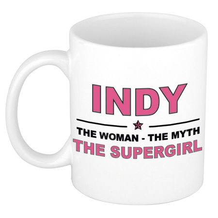Indy The woman, The myth the supergirl cadeau koffie mok / thee beker 300 ml