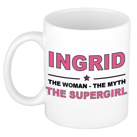 Ingrid The woman, The myth the supergirl cadeau koffie mok / thee beker 300 ml